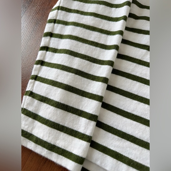 J. Crew Classic White And Olive Green Knit Top - Picture 10 of 11